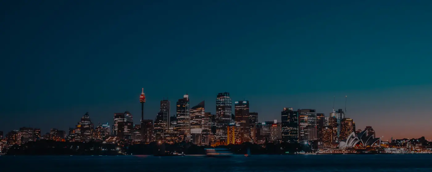 Sydney skyline at dusk